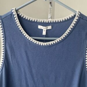 Maurices Blue Top with Cream Detailing